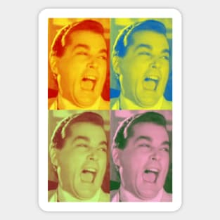 Ray Liotta Laugh mafia gangster movie Goodfellas painting multi-color Sticker